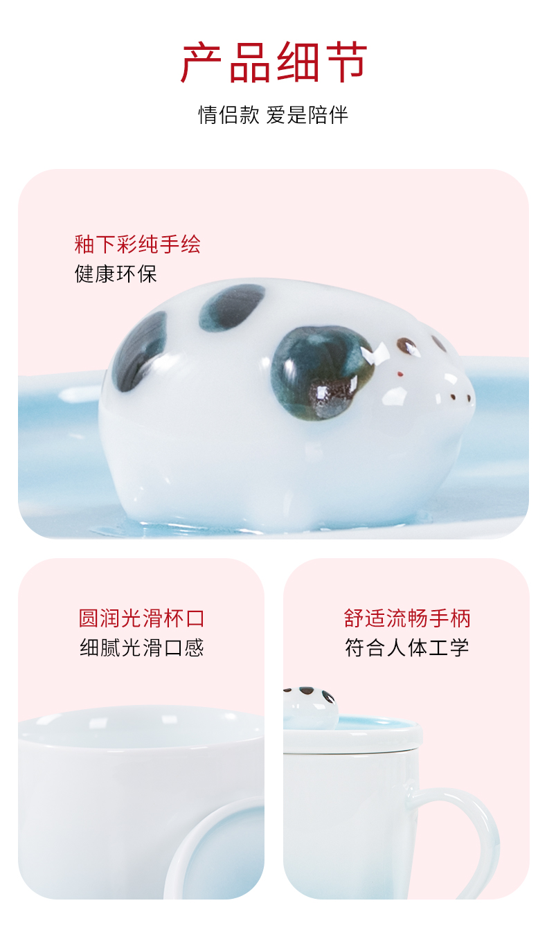 Ceramic keller cup coffee milk cup size large pig female group, the present for the girl 's boyfriend