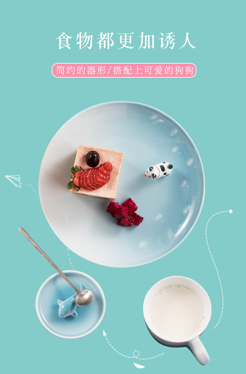 Wilson of day 0 lovely dogs the jingdezhen ceramic creative nice web celebrity style plate dessert plate