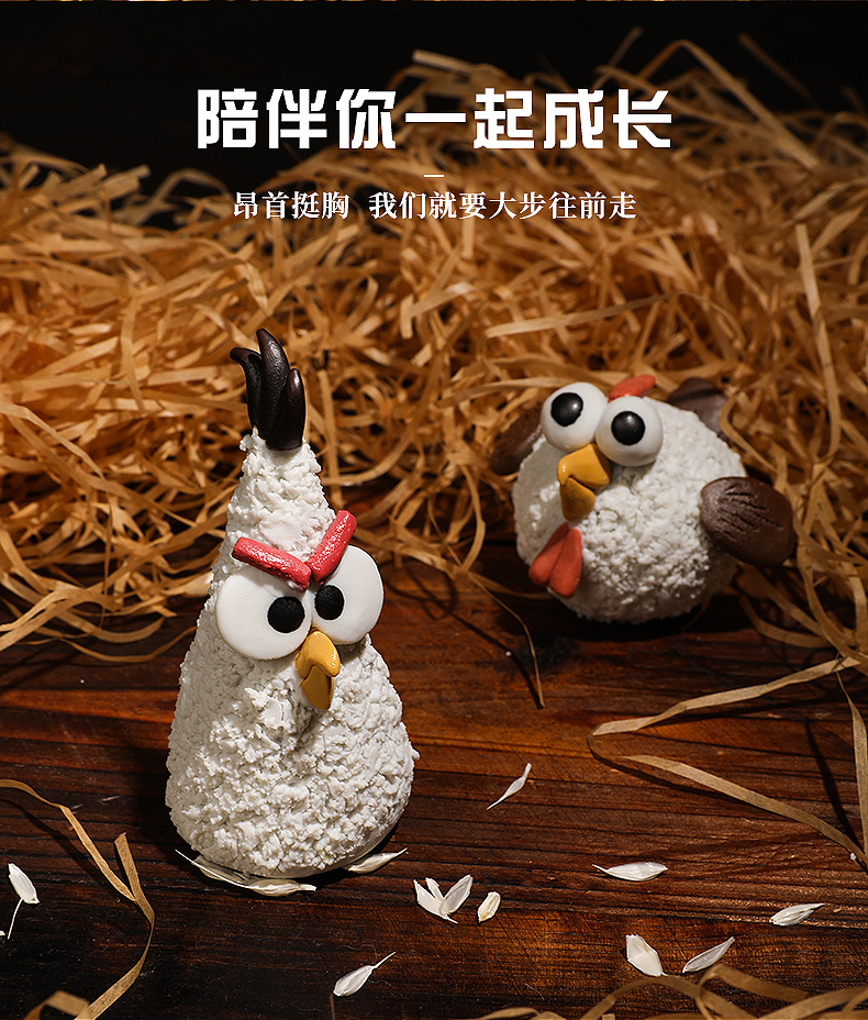 Angry chicken ceramic furnishing articles move, lovely creative home computer desk desktop ornaments, small ornament