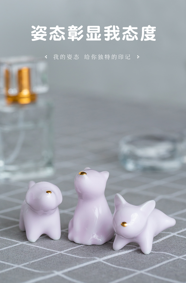 The three musketeers jingdezhen ceramic dog furnishing articles, lovely creative desktop trinkets, graduation season gifts souvenirs