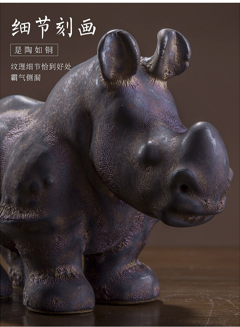 "War rhinoceros" days yi ceramics furnishing articles home decoration indoor table to restore ancient ways between example antique art crafts