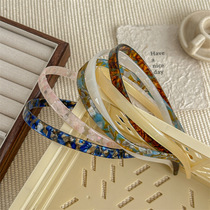 Non-clamping ear bone glasses acetic acid headbands high-end headbands for women 2024 new summer temperament headbands non-slip headwear