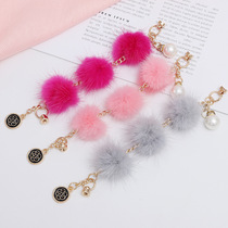 New winter ferret wool bracelet diy mobile phone shell ornament accessories Mayflower pendant screw buckle fixed