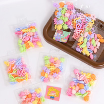 Candy-colored plastic frog clip cute hair accessories for little girls that won’t hurt hair mixed-color bagged mini hair clips