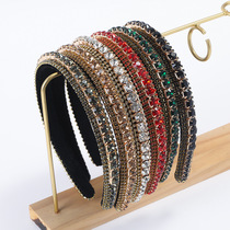 Headband New European and American Temperament Trendy Versatile Multi-layer Water-filled Fashionable Gold Velvet Thin Edge Headband