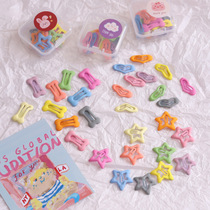 10 boxes of macaron color mini 3cm rubber paint clips with star bones and small pet hairpins