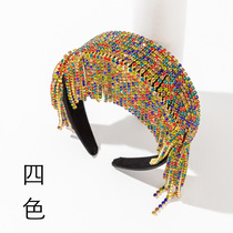 Niche designer style water fringe headband fairy sweet cute fashionable and versatile summer personalized hair press headband