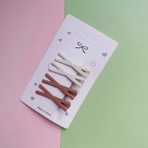 Hairpin for women metal milky coffee color side clip seamless bangs side clip duckbill hairpin Korean style headwear