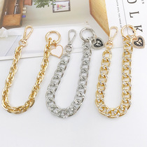 Ornament Inlaid Drilling Aluminum Chain Hand Chain Sub Handmade Chain Loving Pendant Anti-Fall Anti-Loss Mobile Phone Hanging Pendant Pendant