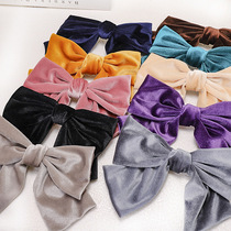 European and American new Korean velvet big bow hairpin fashion velvet gold velvet top clip spring clip D496