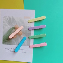 Frosted 2024 macaron lacquer lace duckbill clip fruit color seamless hair clip cute hair trim edge clip bangs clip accessories