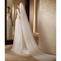 Veil 3 meters long two-layer soft mesh cathedral-style tail 2m long wedding dress bridal veil with hair comb