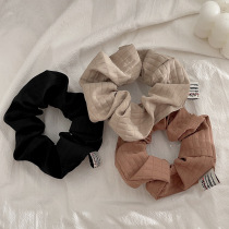 Korean retro checkered large intestine hair tie high-end hair rope simple and fashionable headwear textured and elegant hair tie