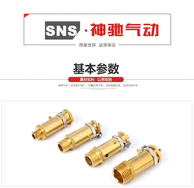 SNS Shenchi Dụng cụ khí nén Van an toàn Van giảm áp tác động trực tiếp Dòng BV đầy đủ - Công cụ điện khí nén