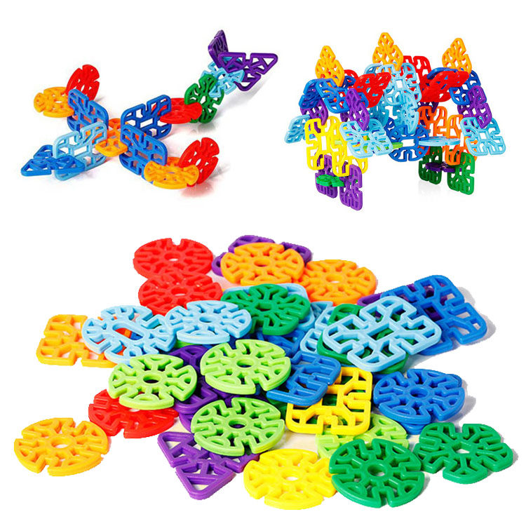 Large Number Thickened Geometric Snowflake Slices Odorless Plastic Parquet Assembled Building Blocks Kindergarten Early Teach Children Puzzle Toys