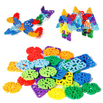 Large thickened geometric snowflake pieces tasteless plastic puzzle plug assembly building blocks Kindergarten early education childrens educational toys