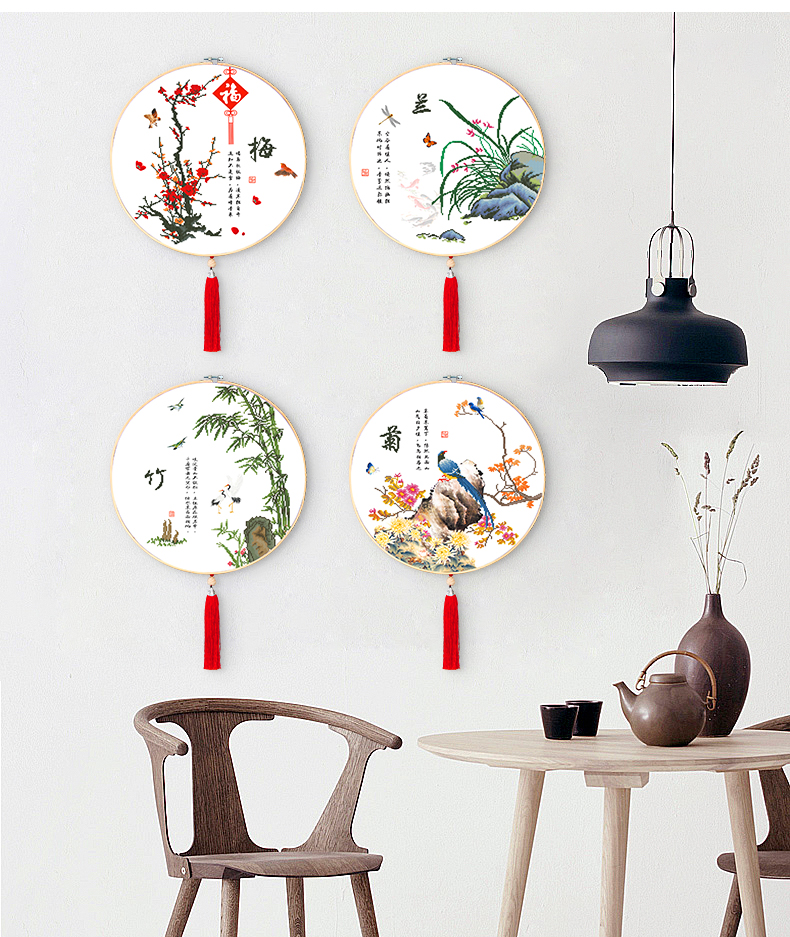 2018 mới thêu khâu phòng khách Merlin, đường tre và hoa cúc đơn giản miếng nhỏ cổ tươi và hơi gió 2019 - Công cụ & phụ kiện Cross-stitch tranh thêu chữ thập vợ chồng đẹp nhấ