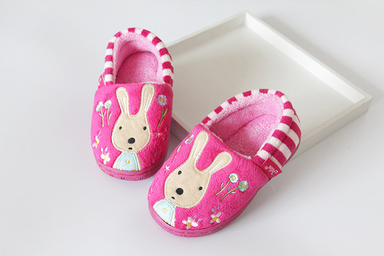 Pantoufles enfants en suède pour hiver - semelle plastique - Ref 1008465 Image 8