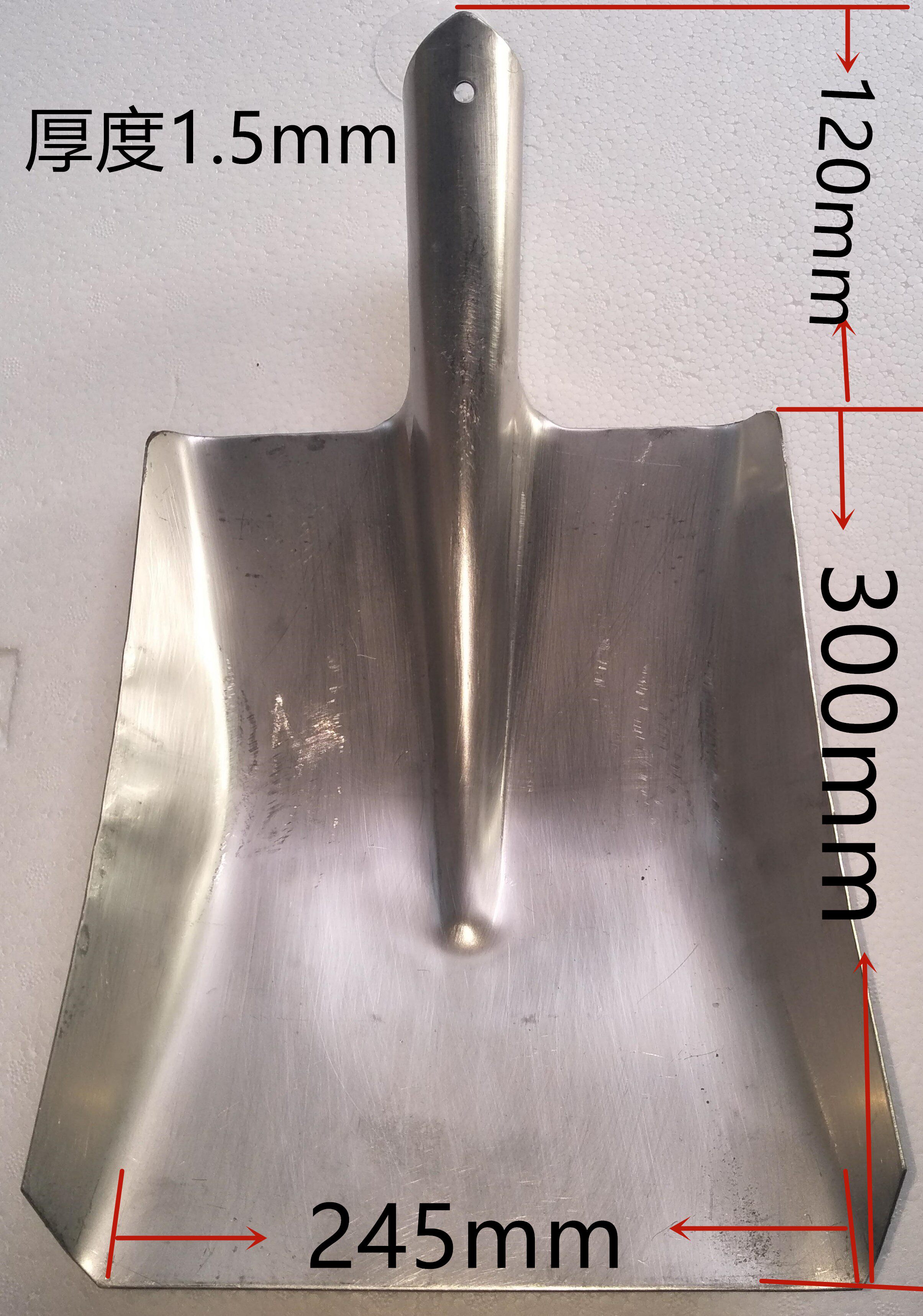 Stainless steel shovel 304 foreign shovel square head shovel chemical shovel food shovel shovel acid and alkali corrosion resistance