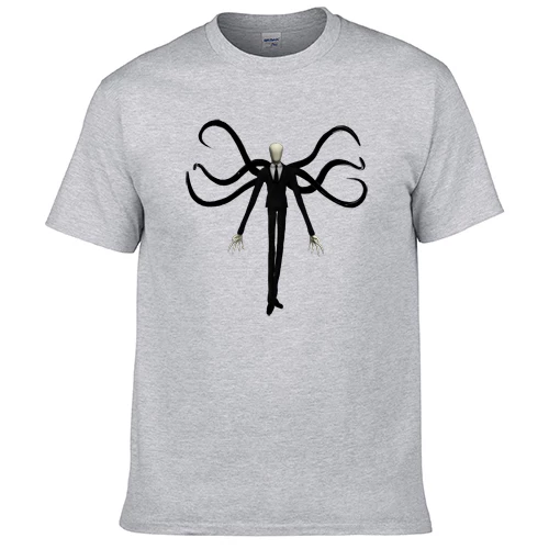 Узкий Маня Тонкий Лес Темный Призрак CreepyPasta футболка с круглым вырезом T-shirt