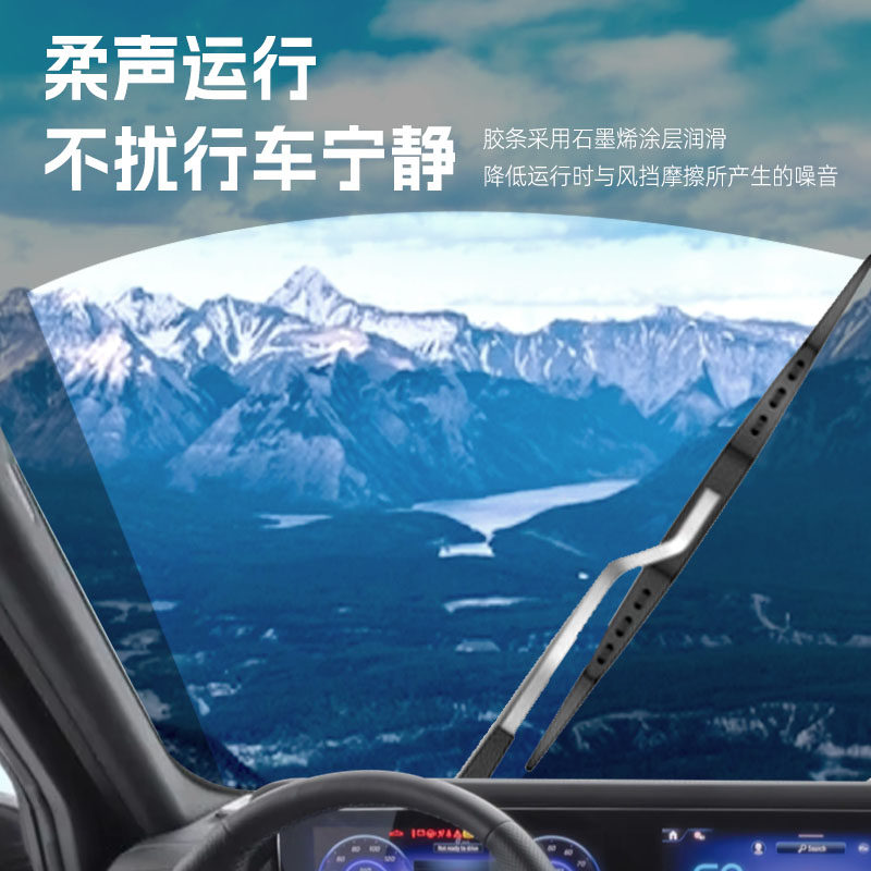 Classic Frame Wiper Blades, Original Factory-Specific Front Wiper Blades, New Silent Universal Type Single-Layer Rubber Strip, Original