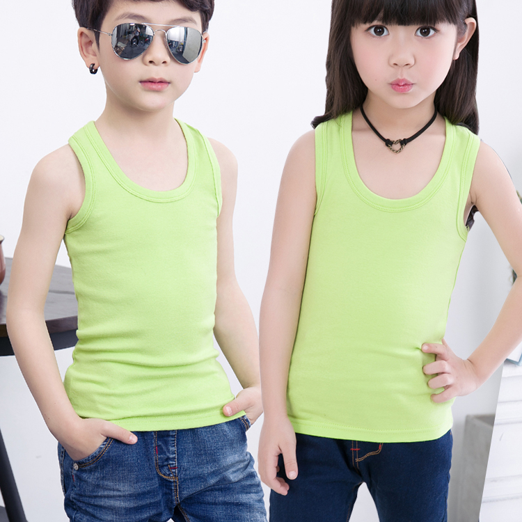 Trẻ em vest cotton mùa hè váy boy cross-bar can-vai bé không tay đầu đen cô gái cởi quần áo đáy sling.