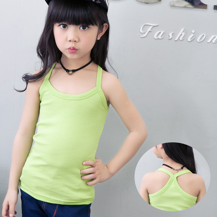 Trẻ em vest cotton mùa hè váy boy cross-bar can-vai bé không tay đầu đen cô gái cởi quần áo đáy sling.