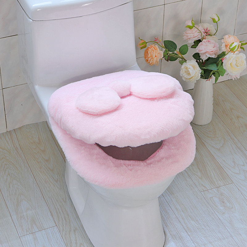 Cute Thickened Universal Toilet Cushion Cushion Two-piece Style Suit Winter Home Toilet Collar Toilet toilet cover