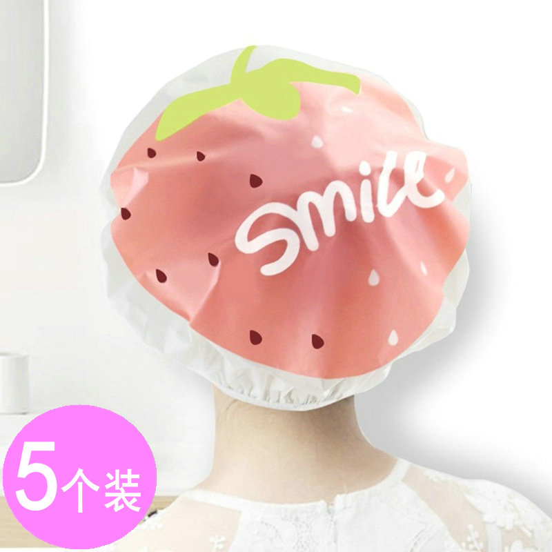 5-pack adult children waterproof shower cap female cartoon kitchen cooking anti-fume hat Shower head cover shower cap