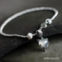 Silversmith nhỏ thủ công ban đầu S925 sterling bạc vòng chân nữ ngọc trai tự nhiên chalcedony cáo đặc trưng trang sức bạc lắc chân nữ thủ công