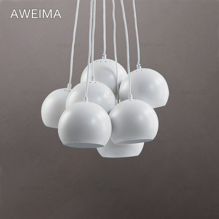 Denmark Design Modern Minimal Metal Restaurant Black and White Combined Fish Line Nordic Ball Ball Ball Series Chancellor