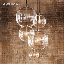 Avima modern extremely simple G4 single head combination transparent glass ball chandelier Nordic dining room living room chandelier