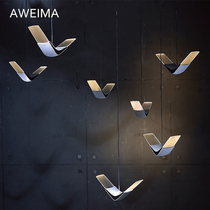 Avima Nordic Design Art Creation V-shaped led chandelier Modern minimalist restaurant porch aisle living room flying lights