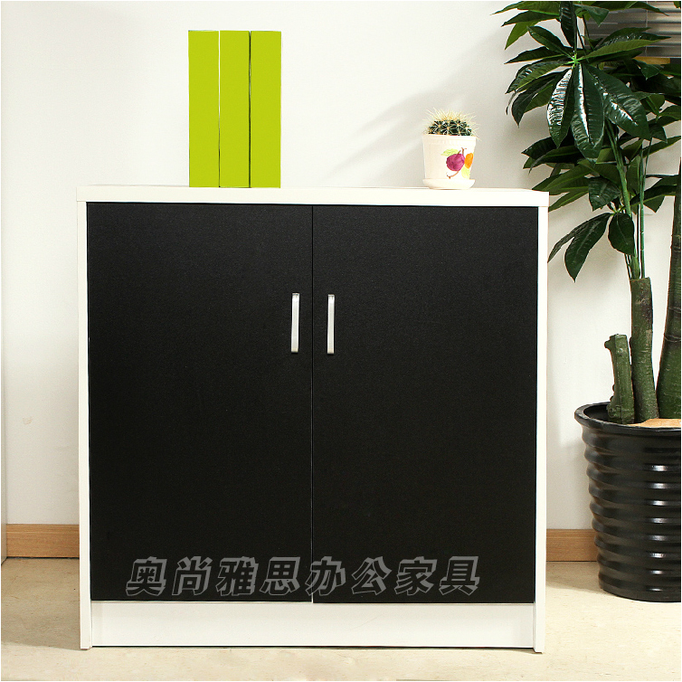 Office furniture cabinet simple office cabinet low cabinet with lock floor-to-ceiling low cabinet wooden two-door file cabinet office side cabinet