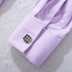 Áo sơ mi nam Pháp Cổ cao Slim dài tay Cufflinks Áo sơ mi màu tím nhạt kinh doanh tay áo cổ áo ủi miễn phí ủi áo sơ mi nam Áo