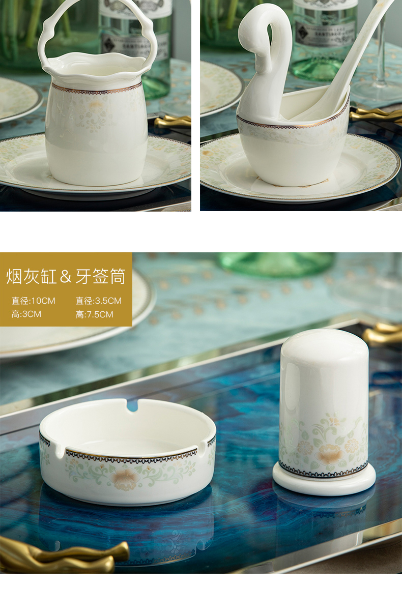 Orange leaf ipads porcelain tableware dishes suit Chinese dishes chopsticks combination Mary home European jingdezhen ceramics