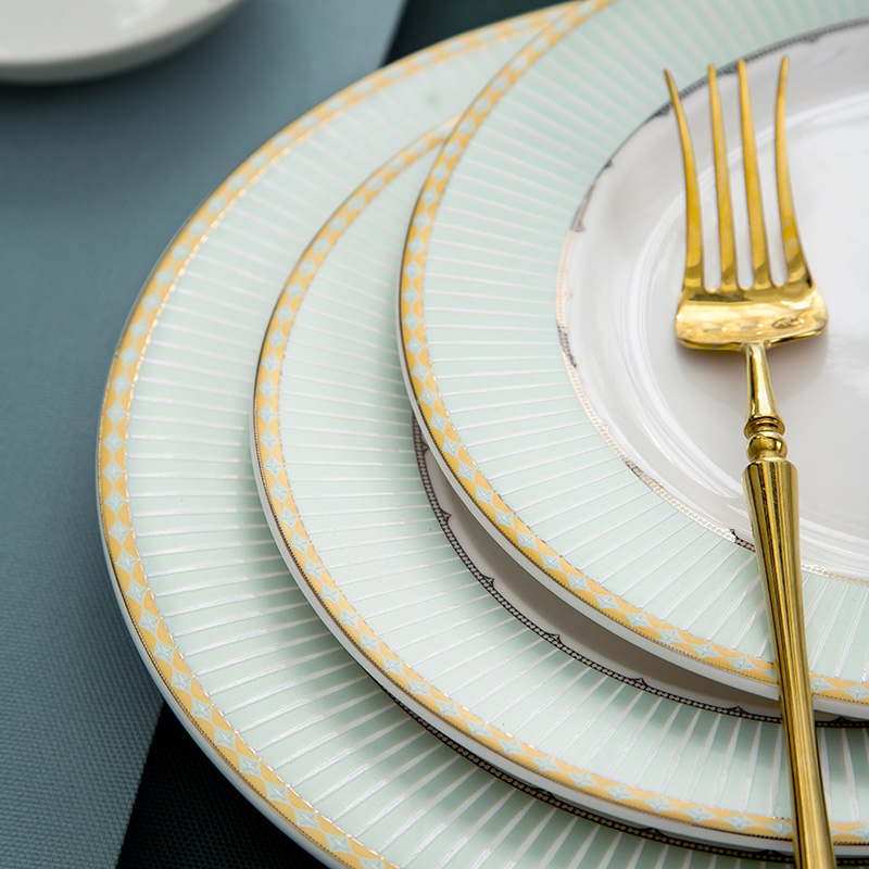 Orange leaf ipads porcelain tableware dishes suit household European contracted jingdezhen ceramic plate combination clear jade gifts