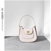 (AJ AOIRJ UK) Niche designer cowhide saddle bag versatile bag one-shoulder diagonal cross womens bag