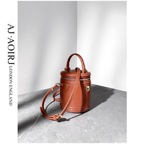(AJ AOIRJ) niche brand design Leather mini bucket bag New small round bag one-shoulder diagonal cross bag