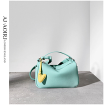 (British AJ AOIRJ) cowhide womens bag niche design commuter bag macaron hand-held cross bag bag