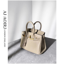 (British AJ AOIRJ) leather bag lychee pattern womens bag large capacity handbag one-shoulder cross-body bag woman