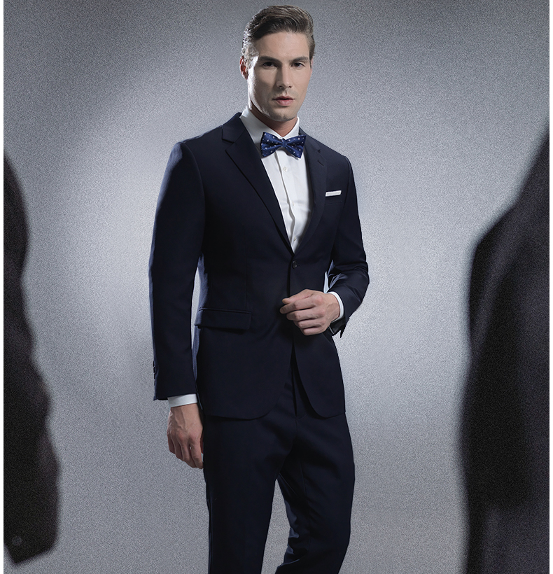 Ai Fans House New Wool Men Blazer Business Slim Navy Blue Wool Suit Suit Men Dress quần tây nam