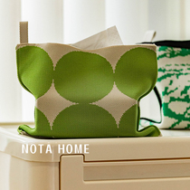 Small fresh tissue box high-end light luxury tissue set green fabric car tissue box napkin set paper box