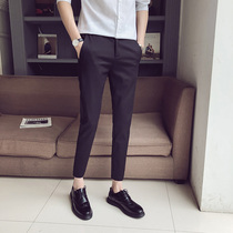 Mens casual pants loose Korean version of the trend of the new wild nine-point pants mens straight slim small feet pants 9-point trousers
