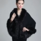 Mùa thu đông 2018 của phụ nữ mới áo choàng ngắn kích thước lớn lông lỏng cổ áo đan len áo choàng cape hoang dã