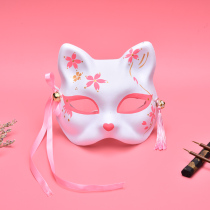 Hand drawing day style and wind Halloween foxes child mask female half face make-up ball Cartoon Cat Face Foodie Mask
