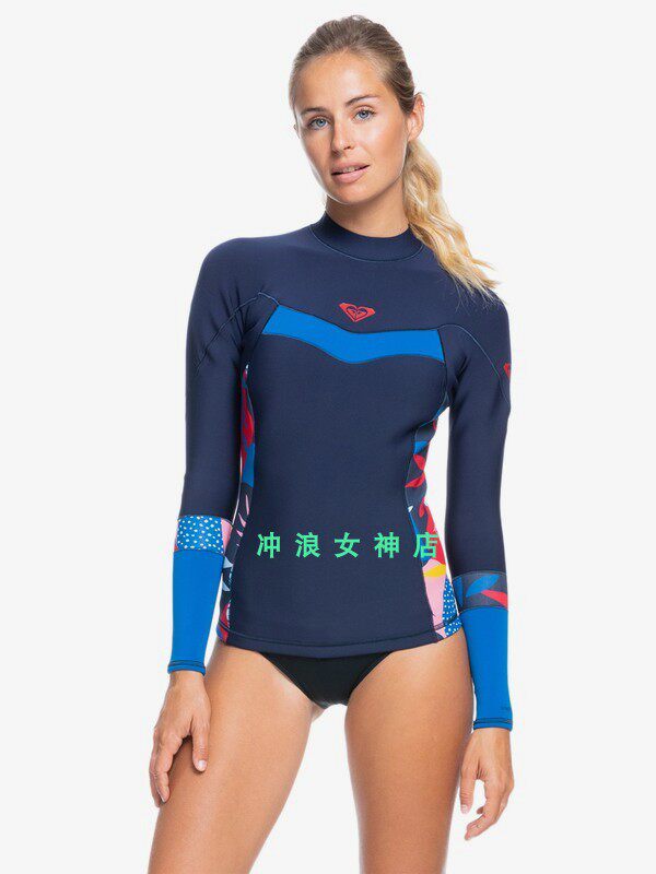New Roxy 1mm Surfing Anti-chilling Wetsuit Wetsuit Snorkeling Sunscreen Long Sleeve Headblouse female Jacket