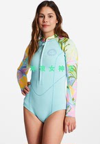 Billabong2mm half-length surfing cold-proof suit wet suit wet suit triangle one-piece long-sleeved womens surf suit