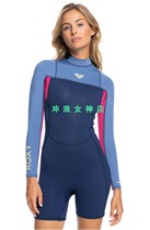 New Roxy2mm half-length long-sleeved one-piece surfing cold-weather suit wetsuit snorkeling back zipper style for women