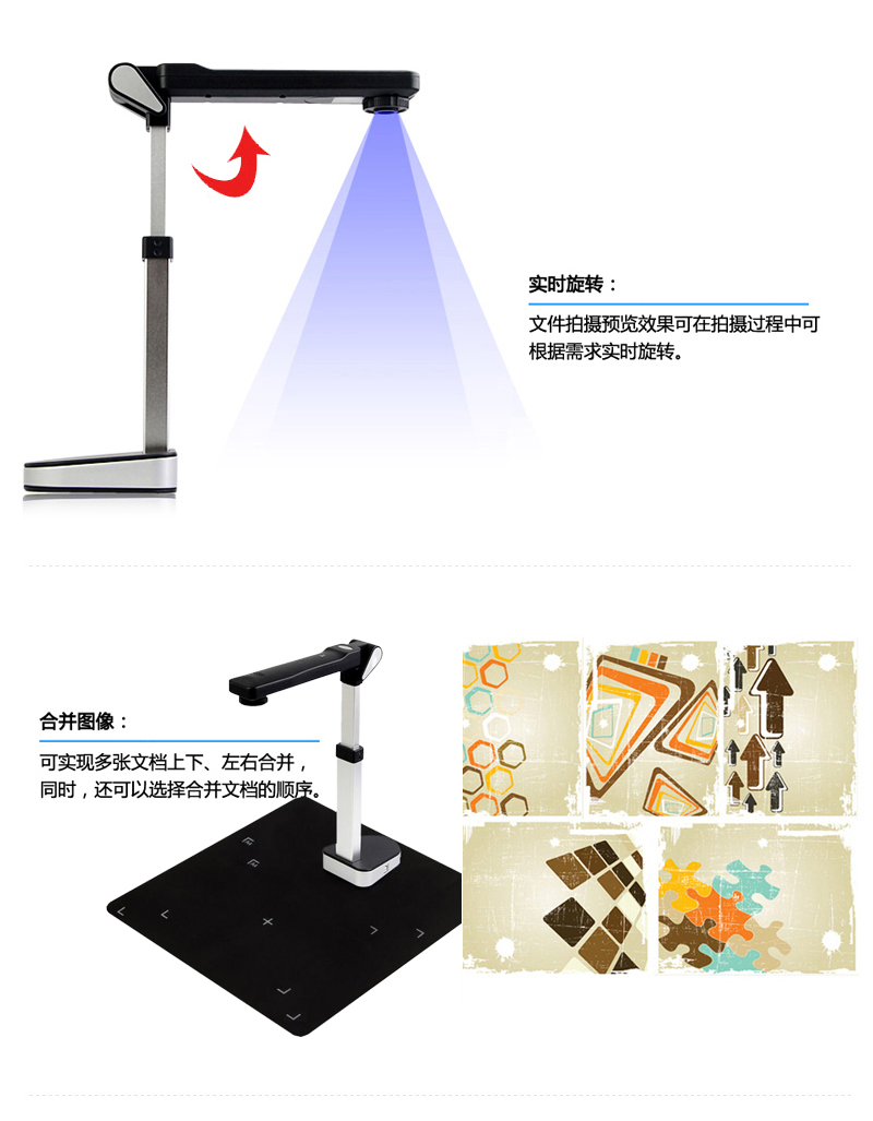 Máy ảnh tài liệu Zhelin Gao Paiyi / Zhelin ZL520D / định dạng A4 5 triệu pixel / máy quét cầm tay có thể thu gọn / tệp / tài liệu / hình ảnh / tài liệu quét nhanh và lưu - Máy quét máy scan sách